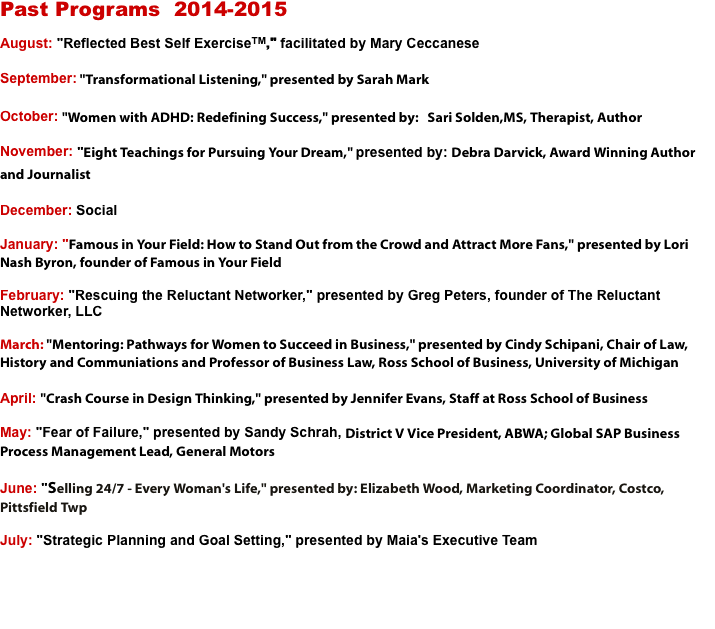 Past Programs  2014-2015