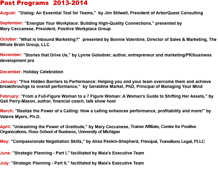 Past Programs  2013-2014